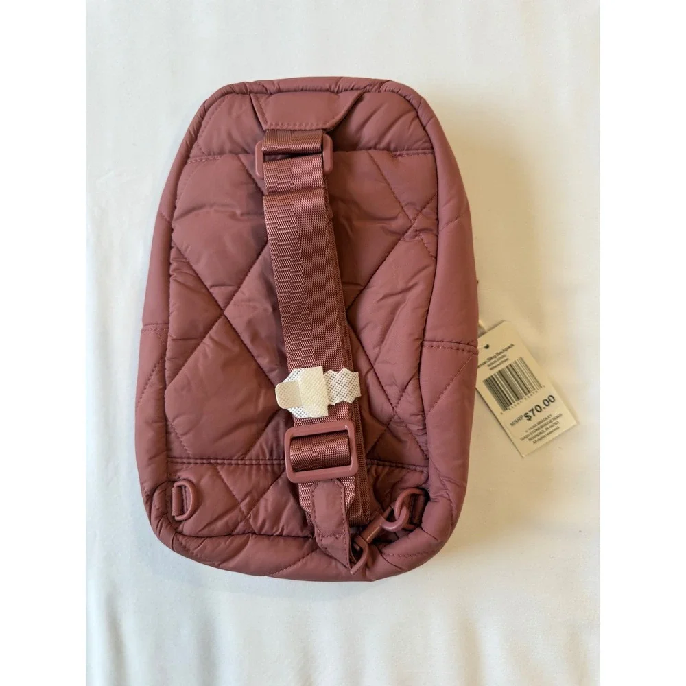 Vera Bradley Small Sling Backpack Quilted Performance Twill Rose Pink NWT